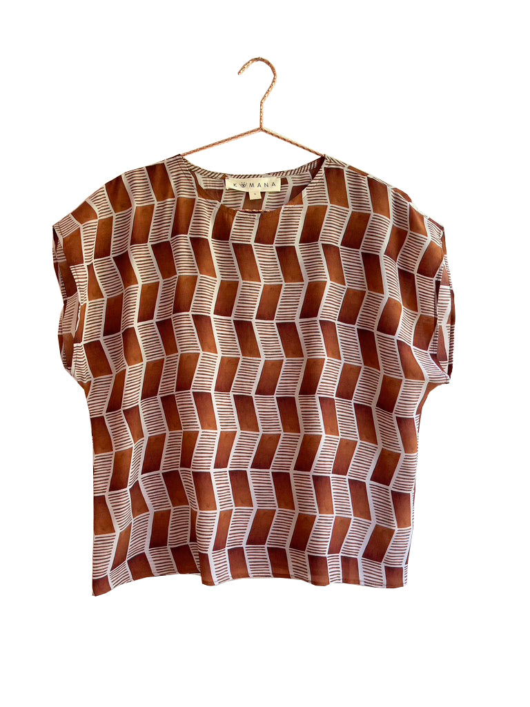 Ninette Top in Facade Caramel KOMANA