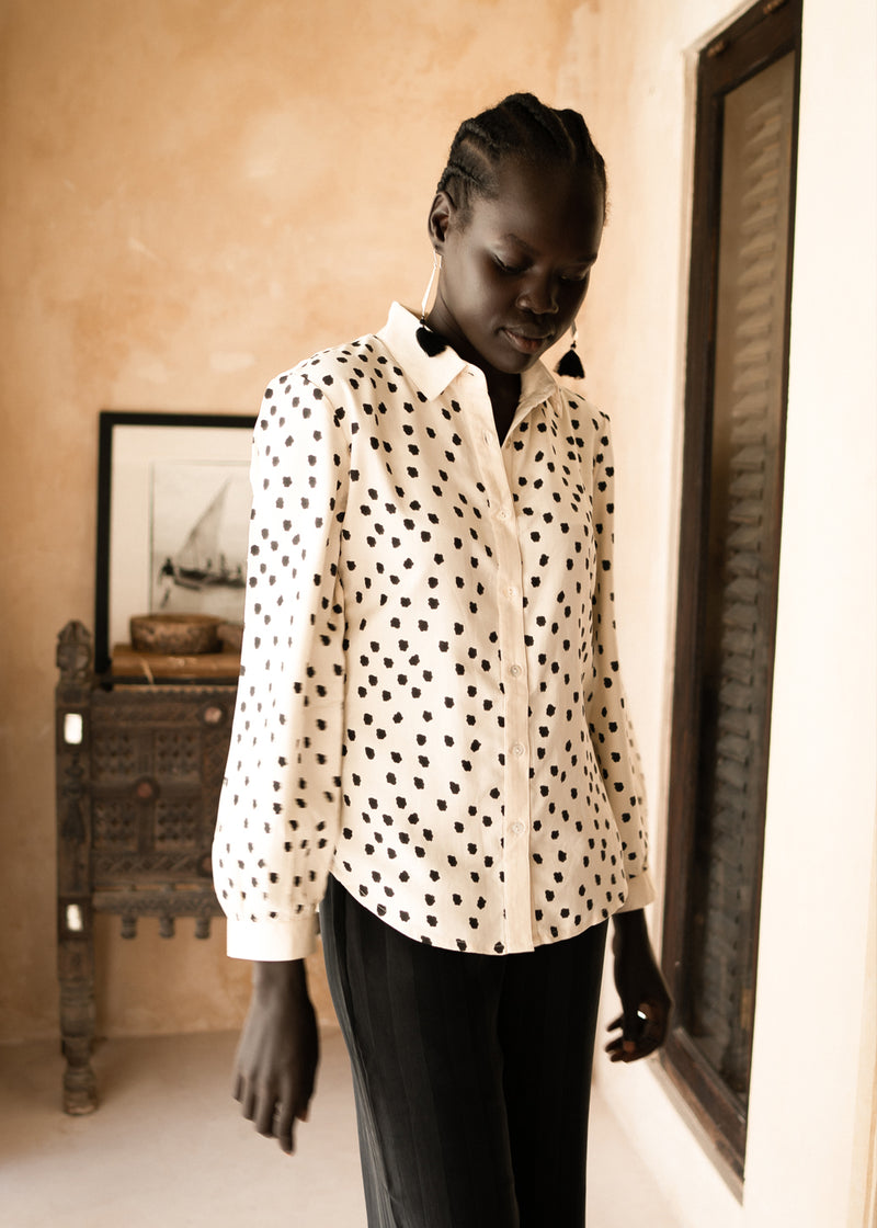 Alma Shirt Dots Block Print KOMANA