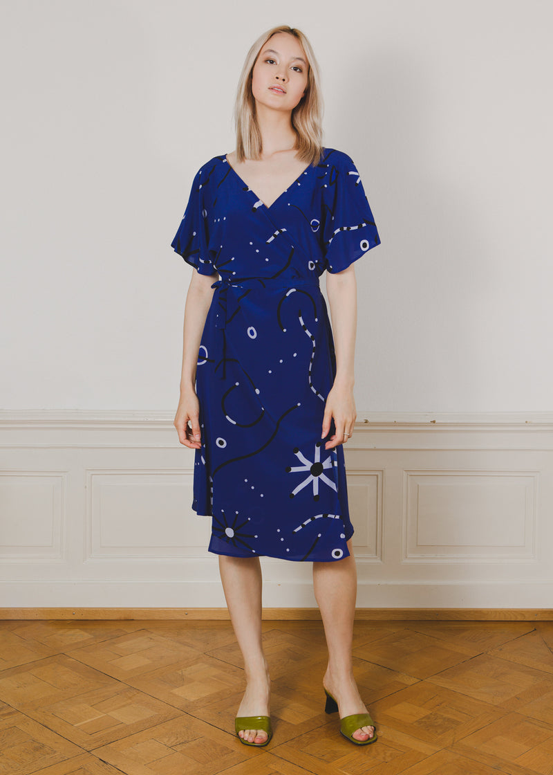 Astra Wrap Dress Ciel Fou KOMANA