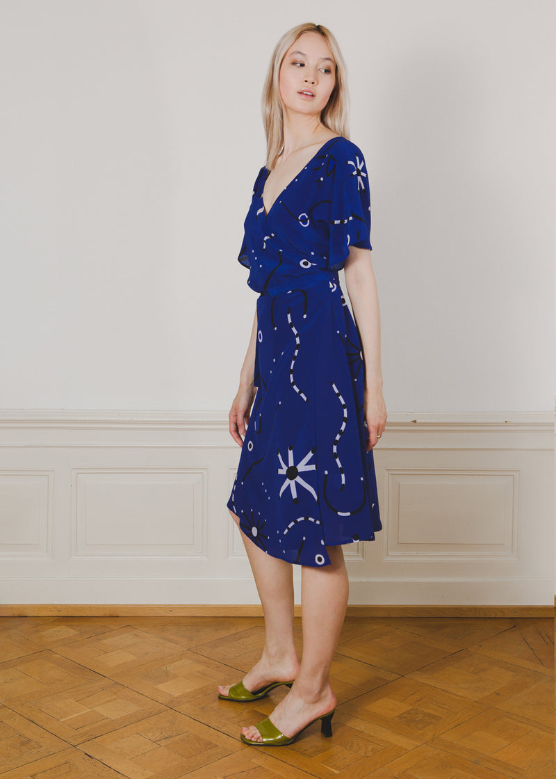 Astra Wrap Dress Ciel Fou KOMANA