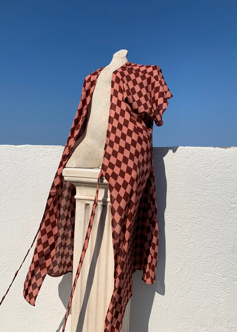 Astra Wrap Dress Acrobat Print