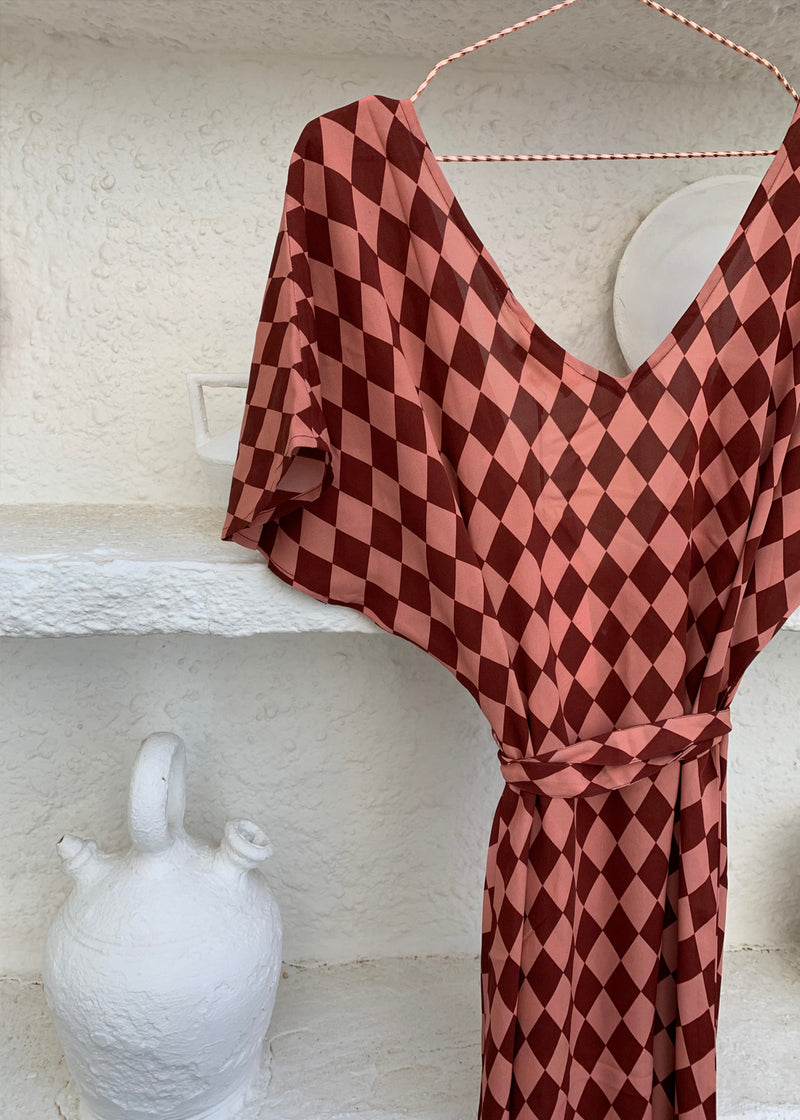 Astra Wrap Dress Acrobat Print