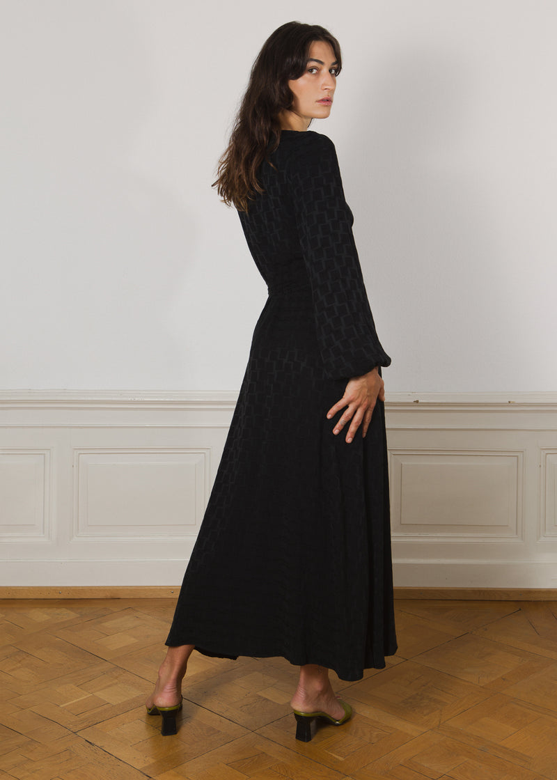 Beatrix Wrap Dress Black KOMANA