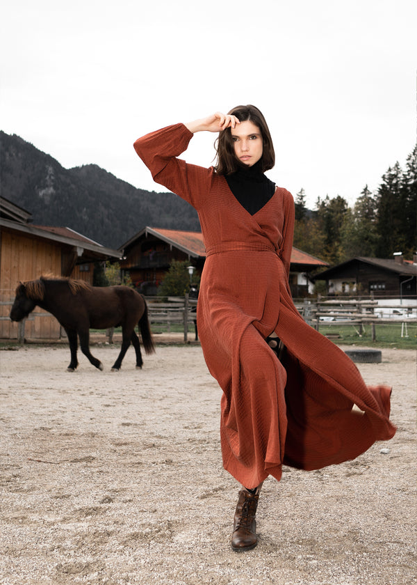 Beatrix Dress Rust KOMANA