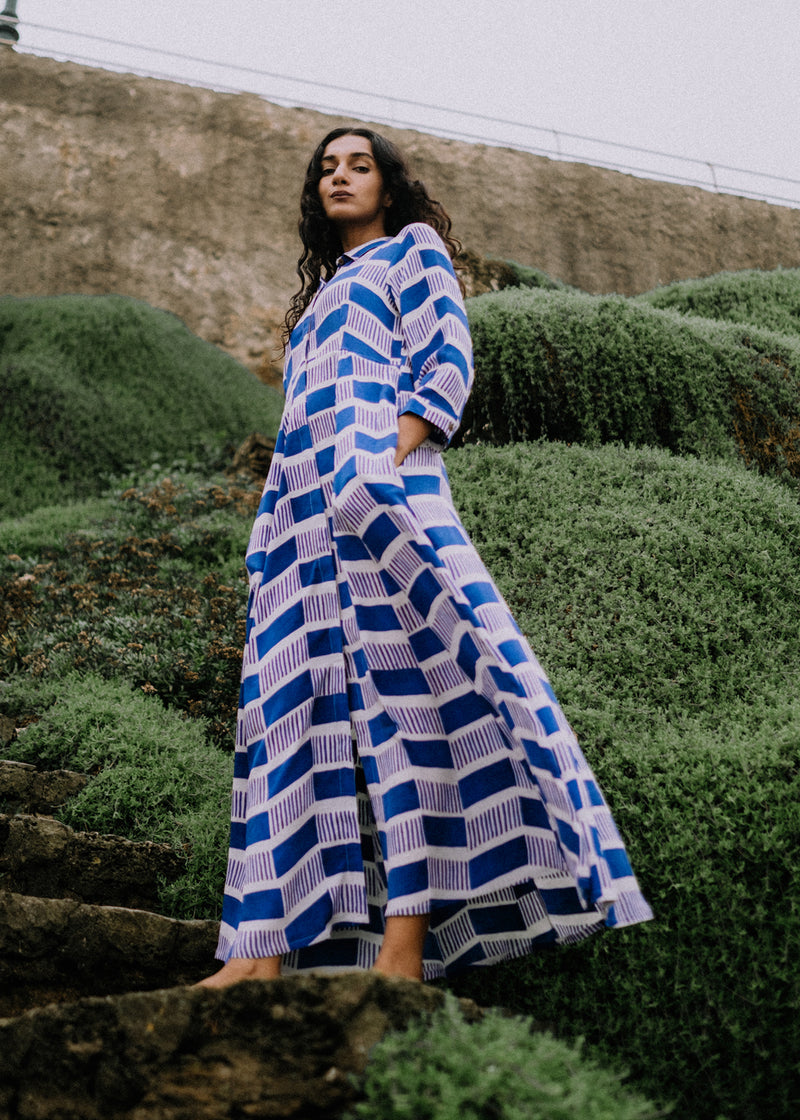 Cilla Dress Facade Blue