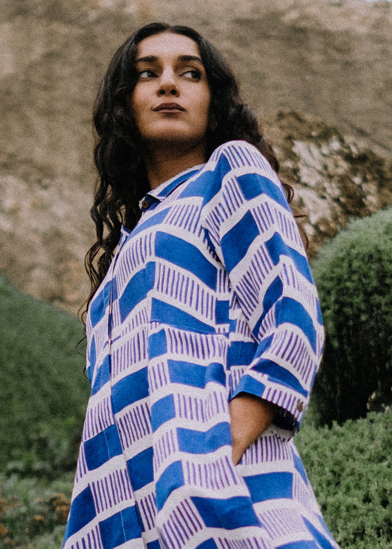 Cilla Dress Facade Blue