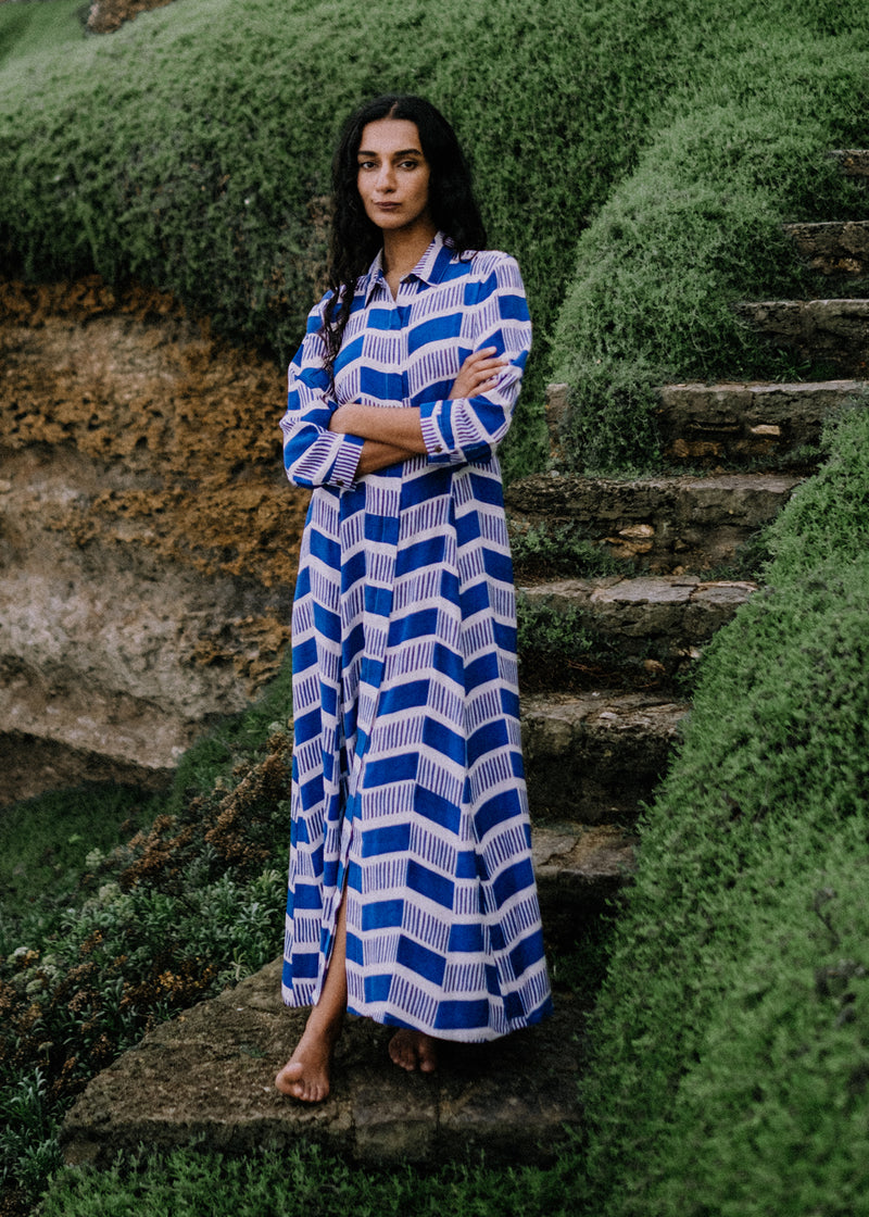 Cilla Dress Facade Blue