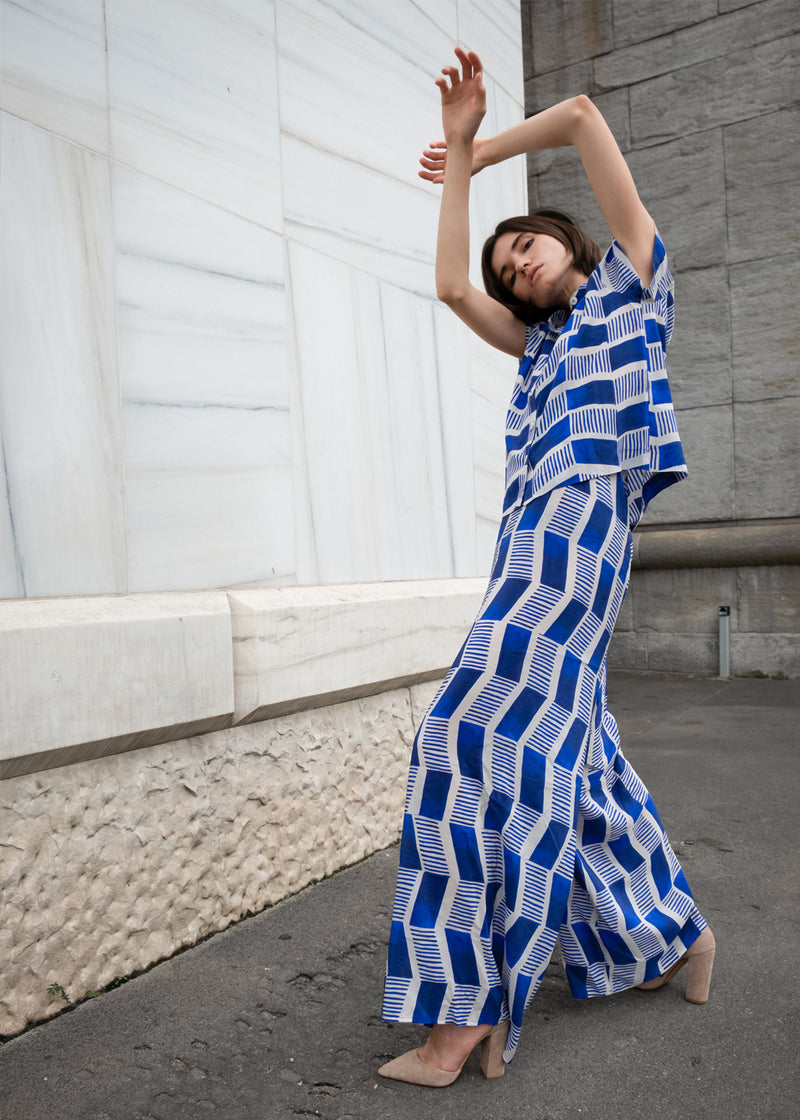 Cinco Blouse Facade Blue