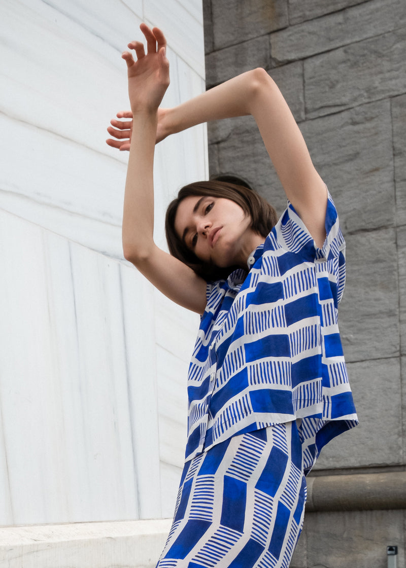 Cinco Blouse Facade Blue