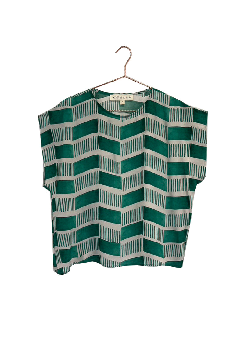 Ninette Top in Facade Green KOMANA