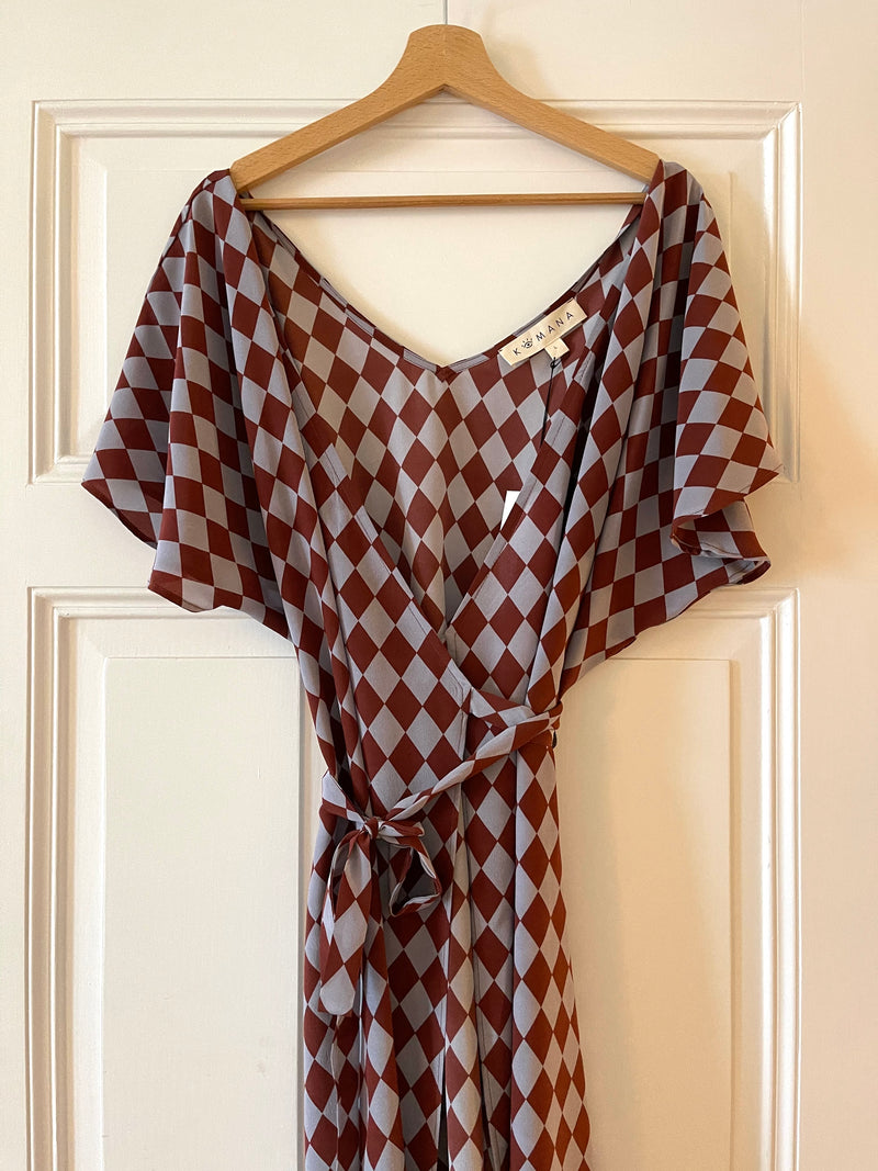 Astra Wrap Dress Acrobat Print